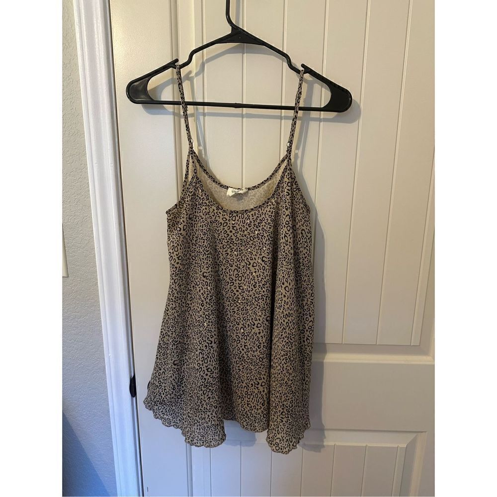 Umgee Leopard Print Tank‎ with Gold Detail - Size S - A6188